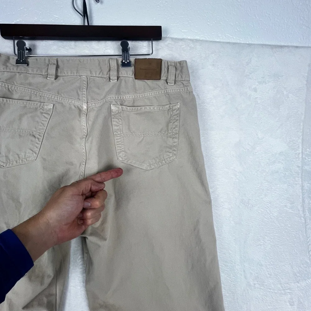 Ermenegildo Zegna Chino‎ Pants 37x27 (IT 40) Beige Cotton Italy Luxury
